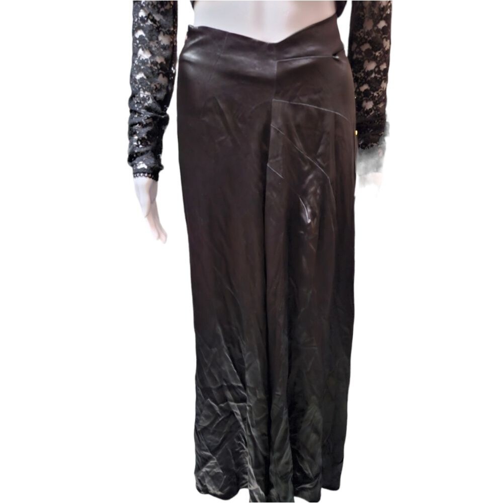 Zara Satin Effect Maxi Slip Skirt with Slit